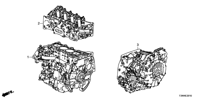 2017 Honda Accord Hybrid Transmission Assembly Diagram for 20041-5M5-A10