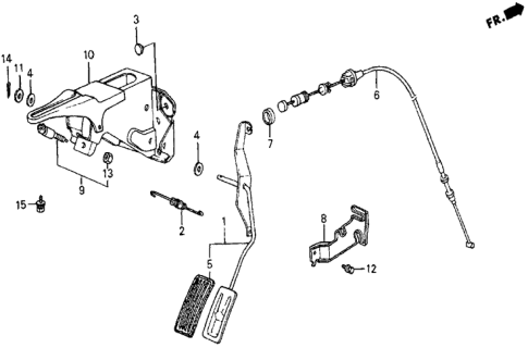 1987 Honda Civic 5 Door 4WD KA 5MT Accelerator Pedal Diagram