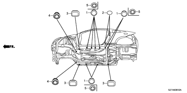 2016 Honda CR-Z Grommet (Lower) Diagram