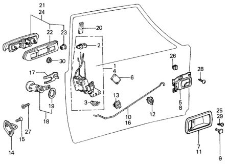 1982 Honda Civic 5 Door ** (WAGOVAN) KA HMT Door Lock Diagram
