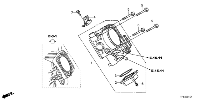 2012 Honda Crosstour Throttle Body (L4) Diagram