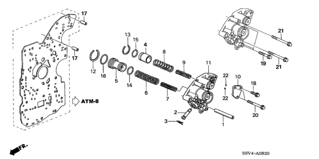 2005 Honda Pilot AT Accumulator Body Diagram