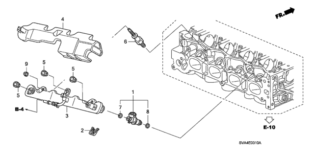 2008 Honda Civic Fuel Injector (1.8L) Diagram