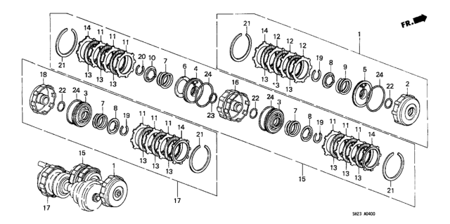 1990 Honda CRX 2 Door DX KA 4AT AT Clutch Diagram