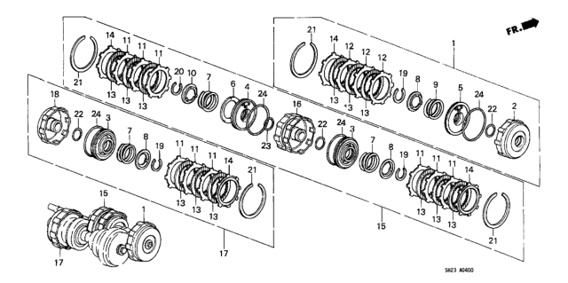 1989 Honda CRX AT Clutch Diagram