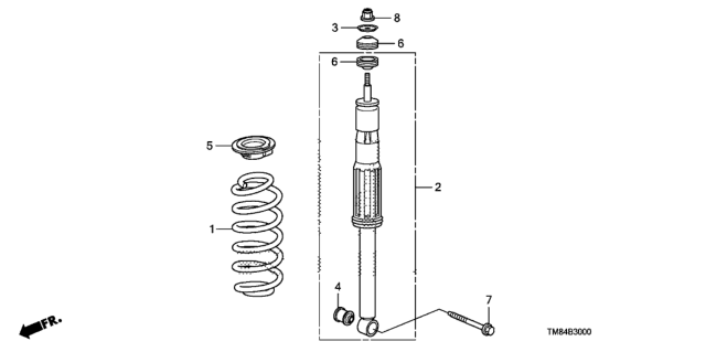 2011 Honda Insight Spring, Rear Diagram for 52441-TM8-A11