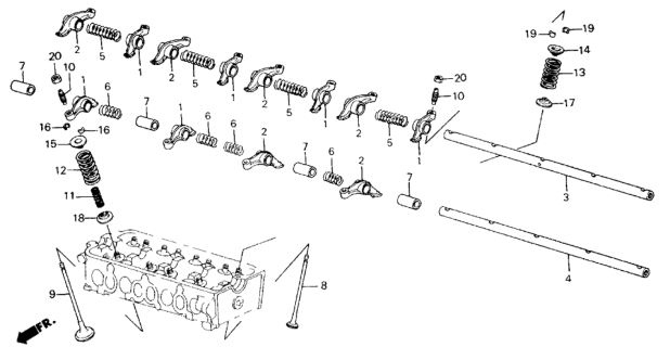 1989 Honda Accord Valve - Rocker Arm Diagram