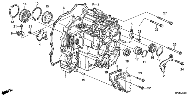 2014 Honda Crosstour AT Transmission Case (L4) Diagram