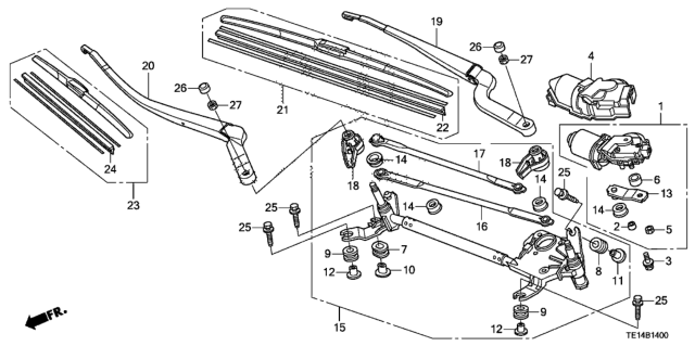 2012 Honda Accord Rubber, Blade (475MM) Diagram for 76632-SYP-004