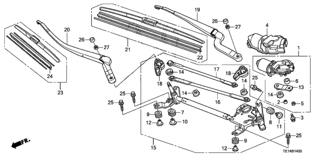 2012 Honda Accord Washer, Pivot Diagram for 76561-TE0-004