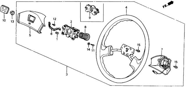 1988 Honda Civic Wheel, Steering (Black) (Nippon Purasuto) Diagram for 78510-SH3-A93ZA