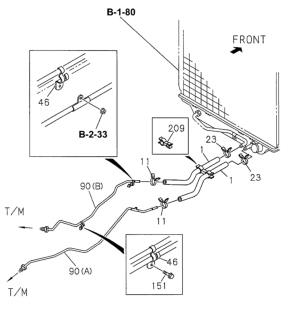 2002 Honda Passport AT Transmission Oil Cooler Piping Diagram