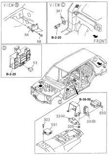 1999 Honda Passport Control Unit Diagram for 8-97182-877-0