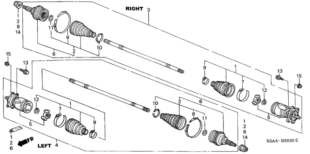 2004 Honda S2000 Rear Driveshaft Diagram