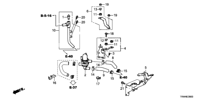 2020 Honda Clarity Plug-In Hybrid Electric Three Way Water Valve Diagram