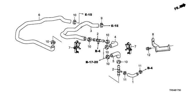 2012 Honda Civic 4 Door GX (NAVIGATION) KA 5AT Water Hose Diagram