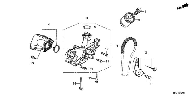 2016 Honda Civic Oil Pump (2.0L) Diagram