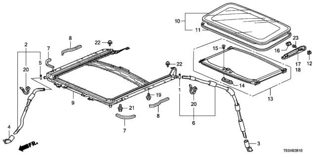 2010 Honda Accord Tube, RR. Drain (Sunroof) Diagram for 70060-TE0-A00