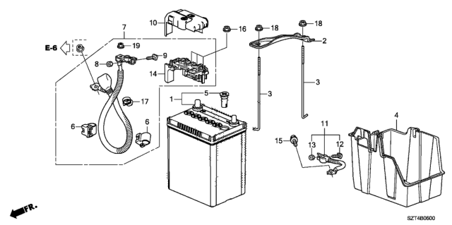 2011 Honda CR-Z Cable Assembly, Starter Diagram for 32410-SZT-A00