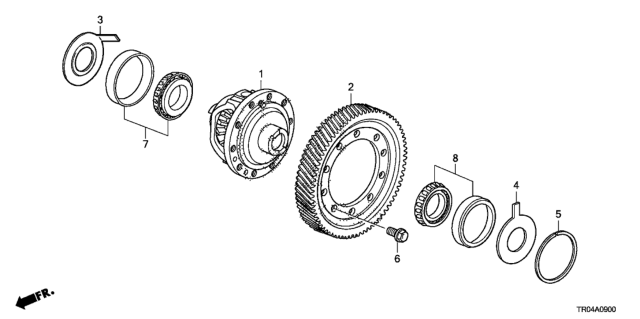 2012 Honda Civic Gear, Final Driven Diagram for 41233-RZ2-000