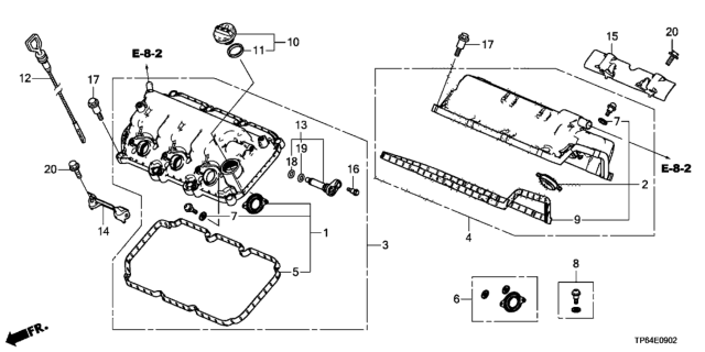 2013 Honda Crosstour 5 Door EXL (4WD) KA 6AT Cylinder Head Cover (V6) Diagram