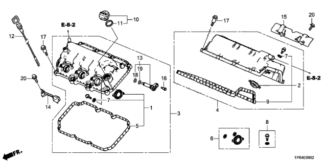 2014 Honda Crosstour Cylinder Head Cover (V6) Diagram