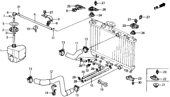 1988 Honda Civic Bracket, L. Radiator Mounting (Upper) Diagram for 74176-SH3-900