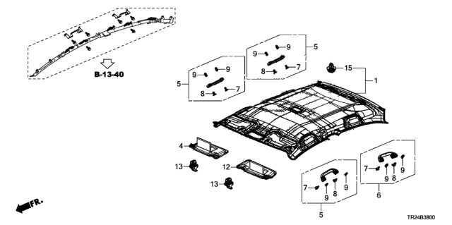 2014 Honda Civic Roof Lining Diagram