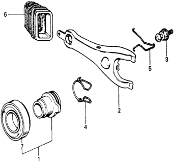 1977 Honda Accord 3 Door STD KH 5MT MT Clutch Release Diagram