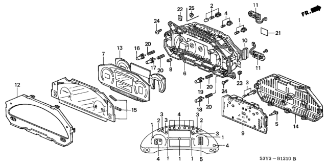 2001 Honda Insight Lcd Assembly Diagram for 78130-S3Y-003