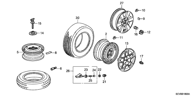 2011 Honda Element Wheel Disks Diagram