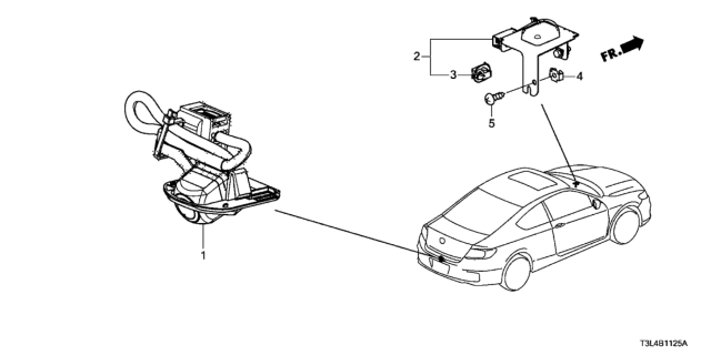 2016 Honda Accord 2 Door LX-S (SENSING) KA CVT GPS Antenna - Rearview Camera Diagram