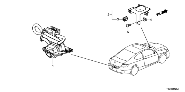 2013 Honda Accord Camera Assy., Rearview (Wide) Diagram for 39530-T3L-A01