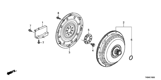 2014 Honda Odyssey Torque Converter Assembly Diagram for 26000-R9R-305