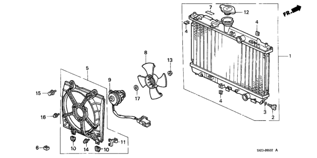 1991 Honda CRX Radiator (Toyo) Diagram