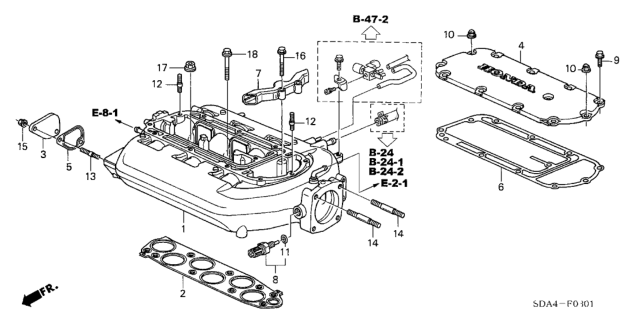 2005 Honda Accord Intake Manifold (V6) Diagram