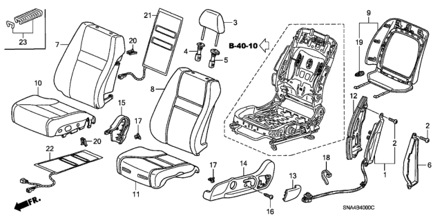 2007 Honda Civic Cover, Left Front Seat-Back Trim (Pearl Ivory) (Side Airbag) Diagram for 81521-SNA-A21ZB