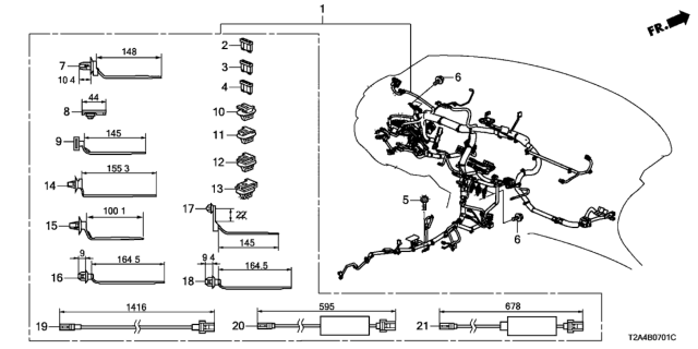 2013 Honda Accord Wire Harn,Inst Diagram for 32117-T2A-A71