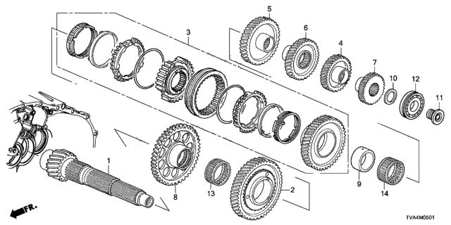 2019 Honda Accord Countershaft Diagram for 23221-6D9-000