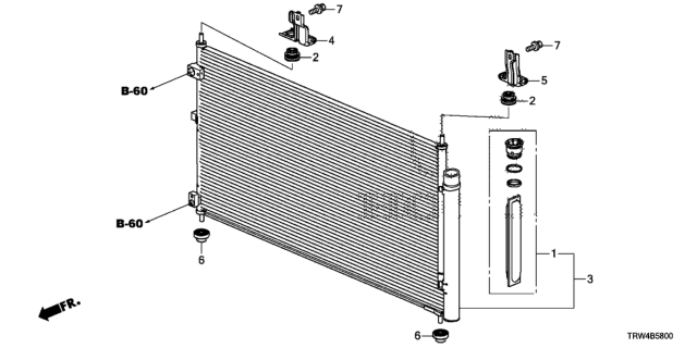 2021 Honda Clarity Plug-In Hybrid A/C Condenser Diagram