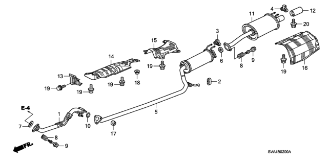 2007 Honda Civic Exhaust Pipe - Muffler (1.8L) Diagram