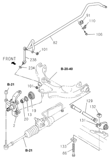 2001 Honda Passport Rod Link Assembly, Right Front Stabilizer Diagram for 8-97125-013-0