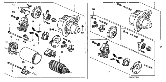 2007 Honda Civic 4 Door GX KA 5AT Starter Motor (Mitsuba) Diagram