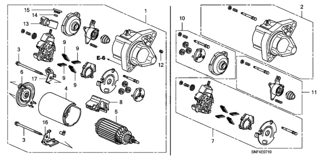 2006 Honda Civic Starter Motor (Mitsuba) Diagram