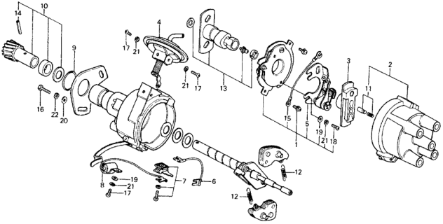 1979 Honda Civic Terminal Assy. Diagram for 30107-657-811