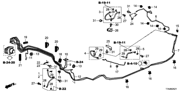 2020 Honda HR-V Brake Lines (4WD) Diagram