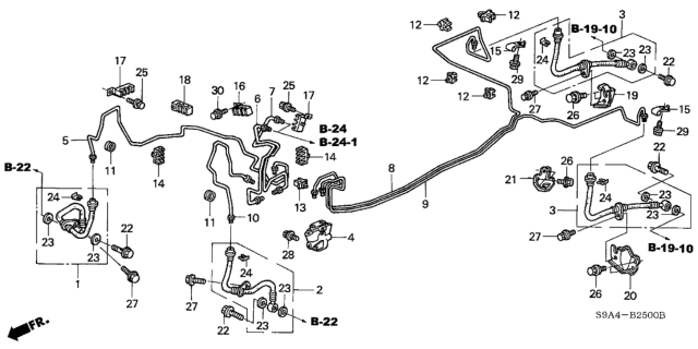 2003 Honda CR-V Pipe A, Brake Diagram for 46310-S9A-010