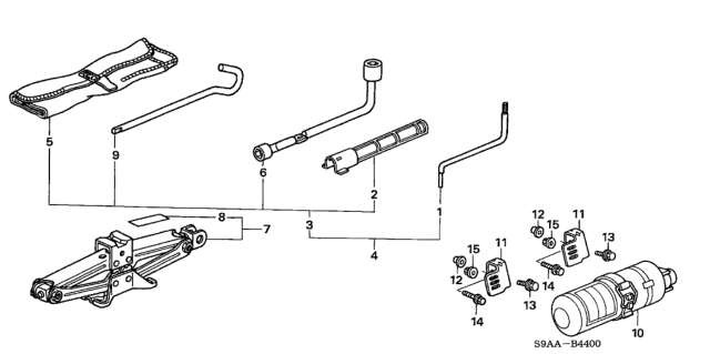 2006 Honda CR-V Tools - Jack Diagram