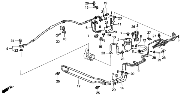 1994 Honda Del Sol P.S. Hoses - Pipes Diagram