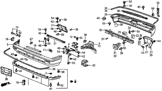 1985 Honda CRX Cap, License Plate Diagram for 90672-SB2-680